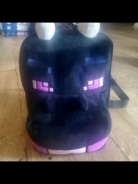 Minecraft Ender Dragon Plush Backpack - Black & Purple